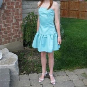 Pam Chorley Fashion Crimes Baby Blue Short Formal Dress